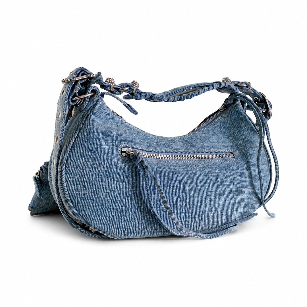 Balenciaga Le Cagole Large Denim Leather Bag
