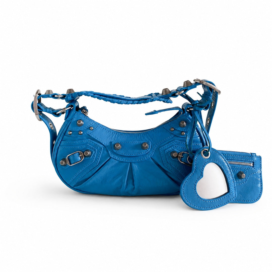 Balenciaga Le Cagole Leather Blue Bag