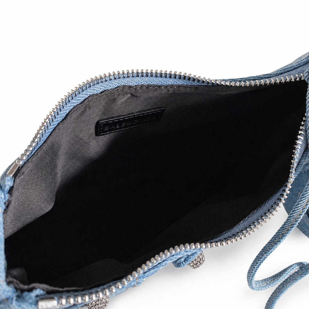 Balenciaga Le Cagole Denim Leather Bag