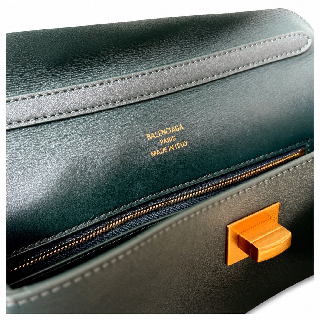 Balenciaga Mini Small Large Leather Black Emerald Handbag