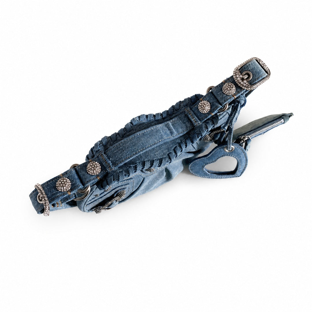 Balenciaga Le Cagole Denim Leather Bag