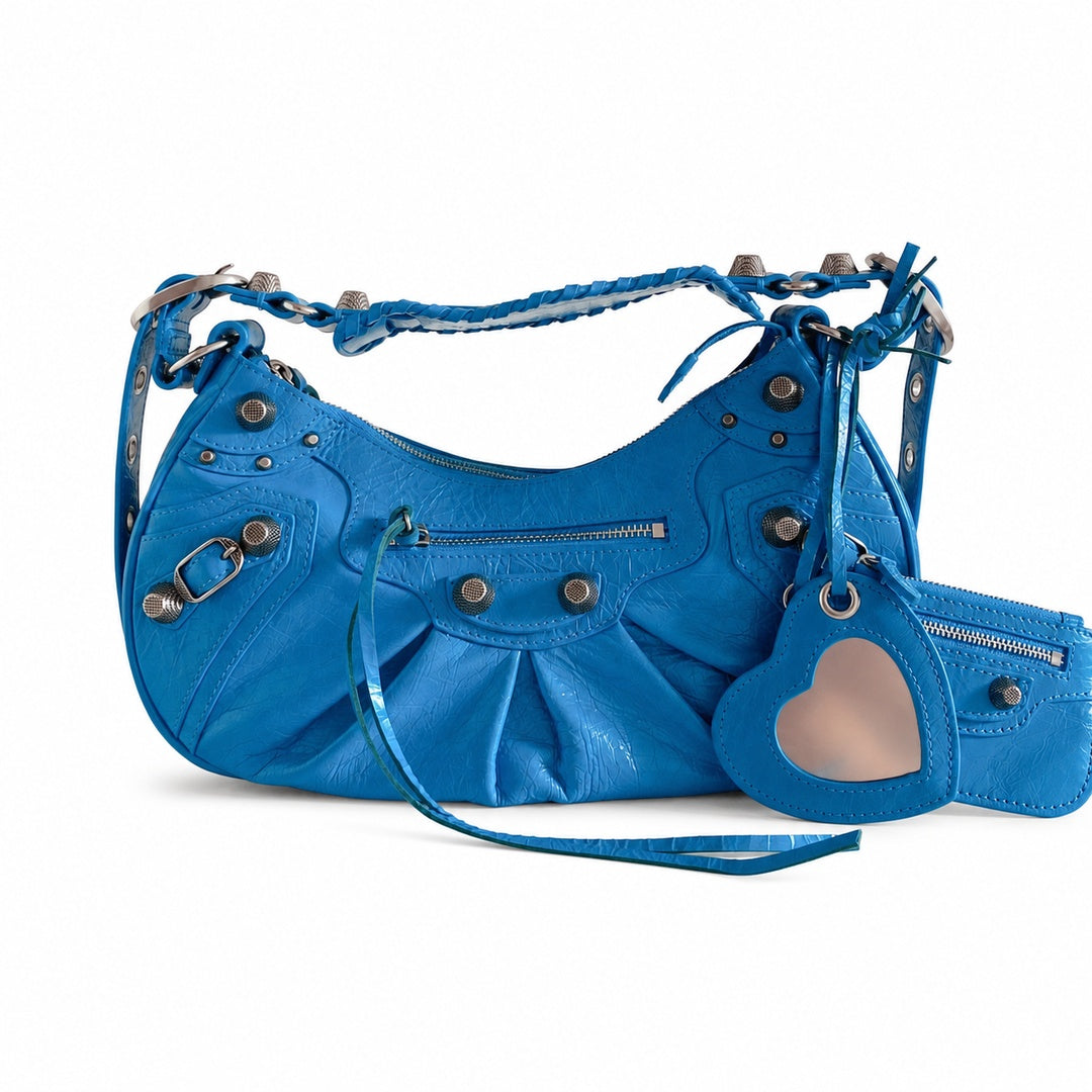 Balenciaga Le Cagole Large Leather Blue Bag