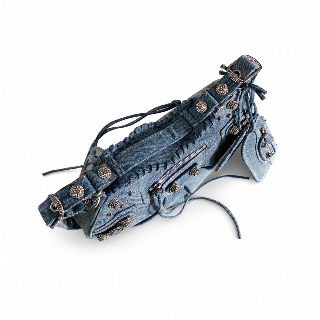 Balenciaga Le Cagole Large Denim Leather Bag