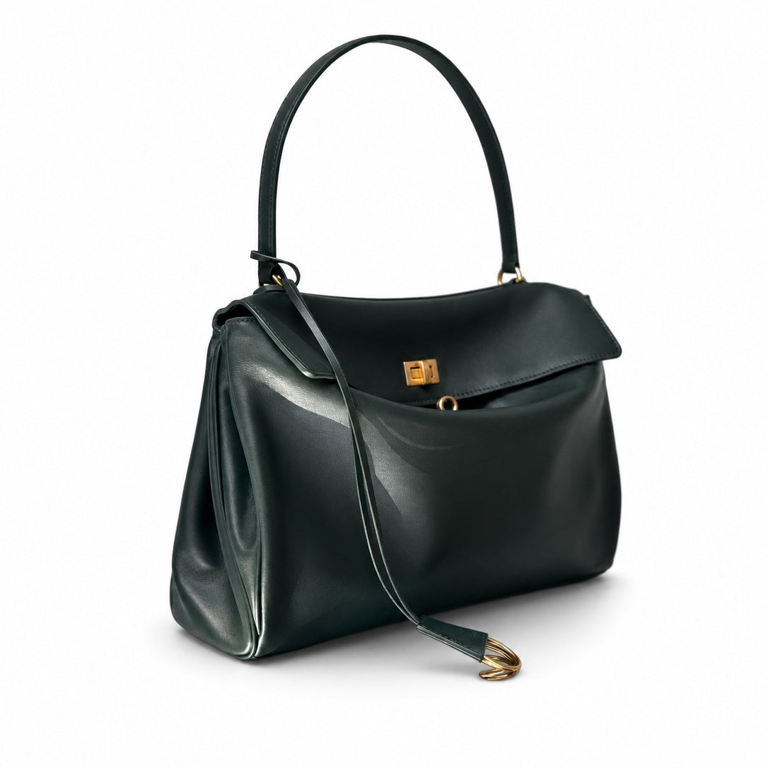 Balenciaga Mini Small Large Leather Black Emerald Handbag