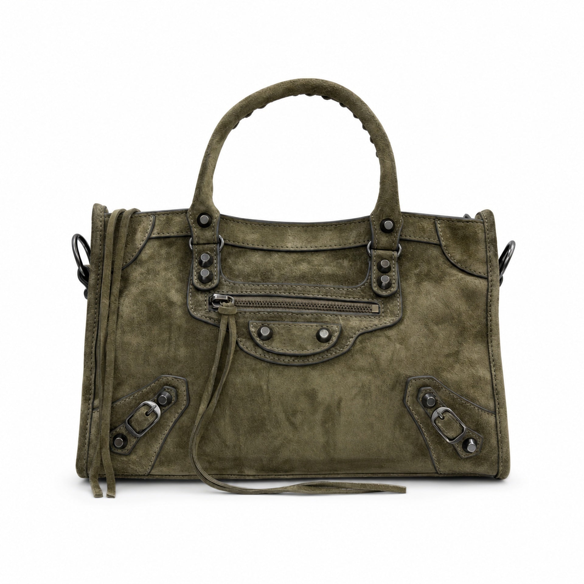 Balenciaga Everyday Suede Leather Green Handbag