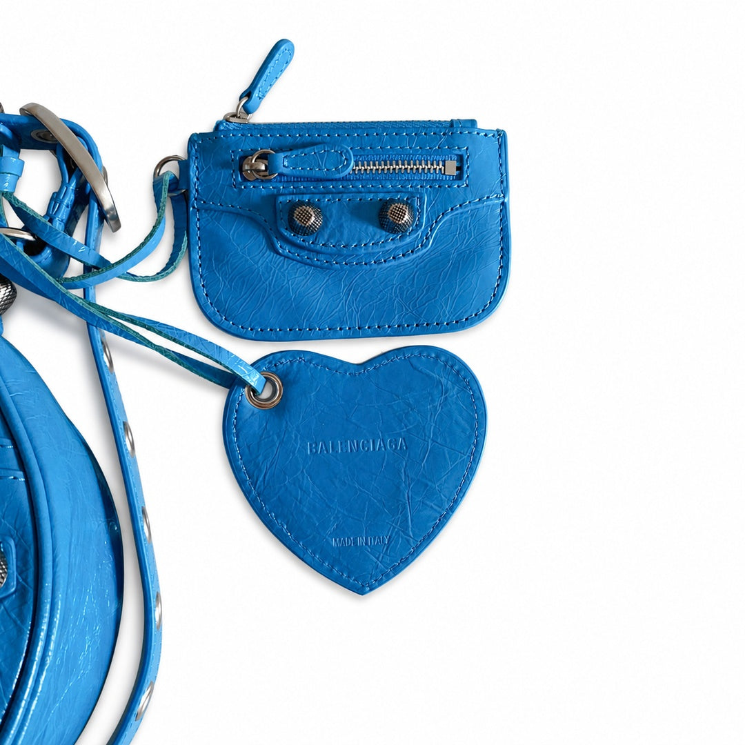 Balenciaga Le Cagole Large Leather Blue Bag