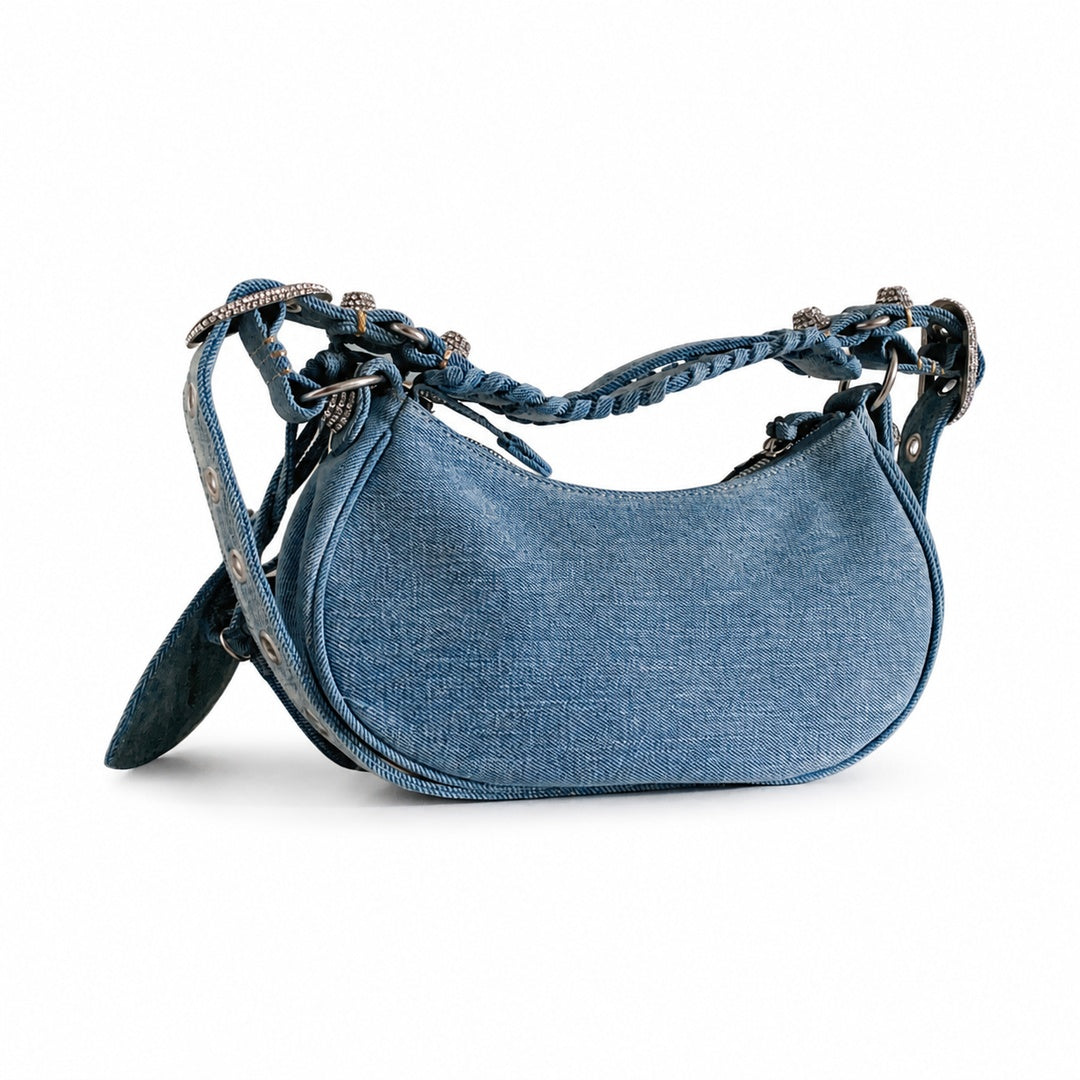 Balenciaga Le Cagole Denim Leather Bag