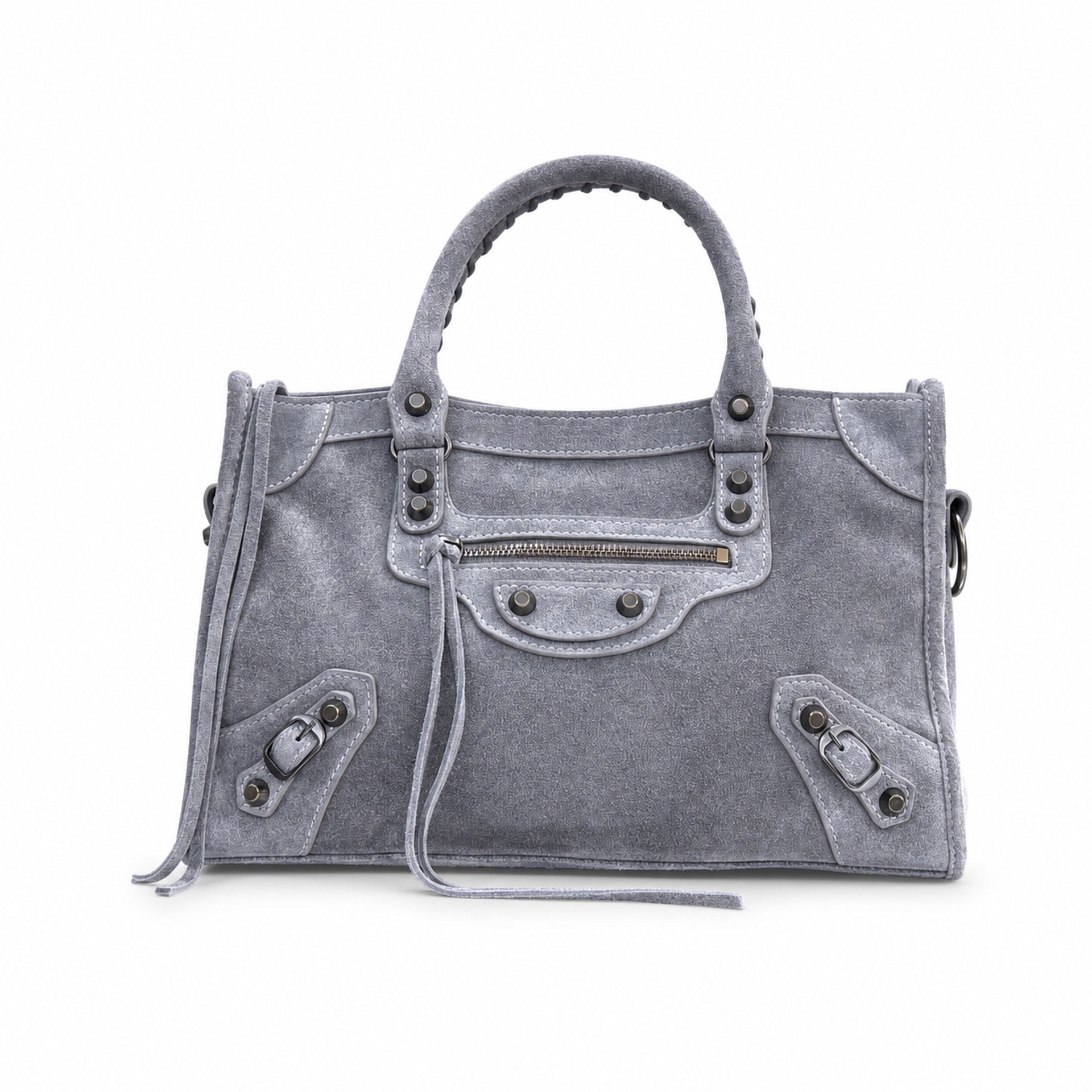 Balenciaga Everyday Suede Leather Gray Handbag