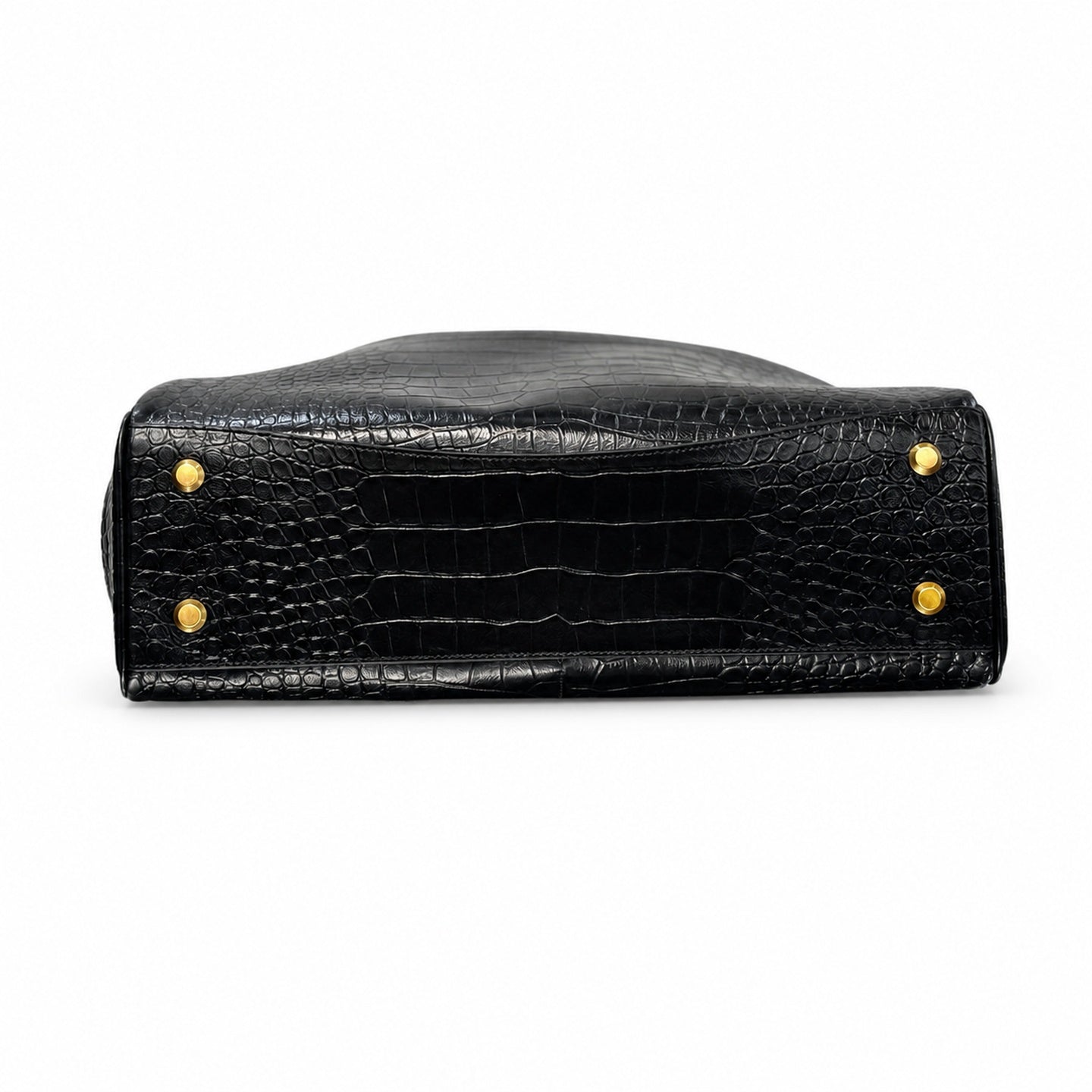Balenciaga Large Croc-Embossed Black Handbag