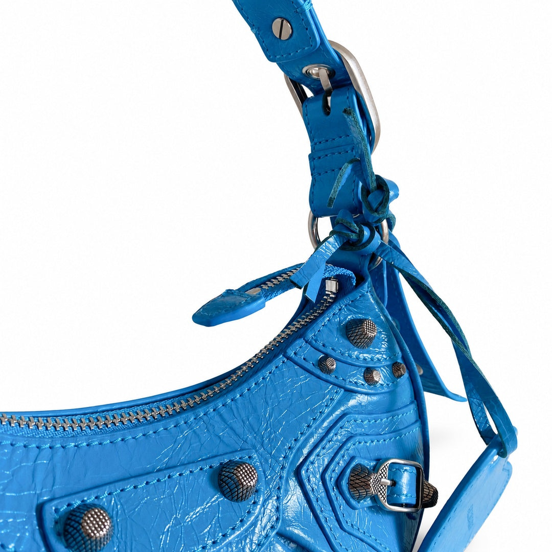 Balenciaga Le Cagole Leather Blue Bag