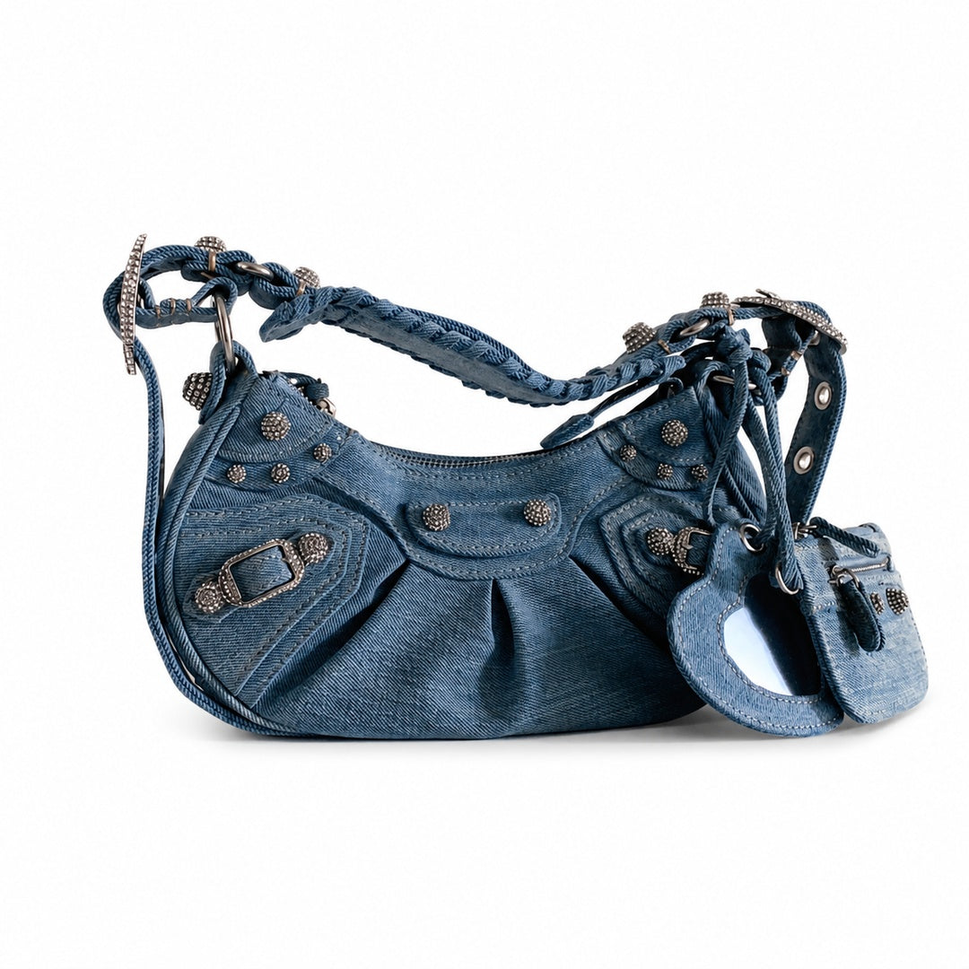 Balenciaga Le Cagole Denim Leather Bag