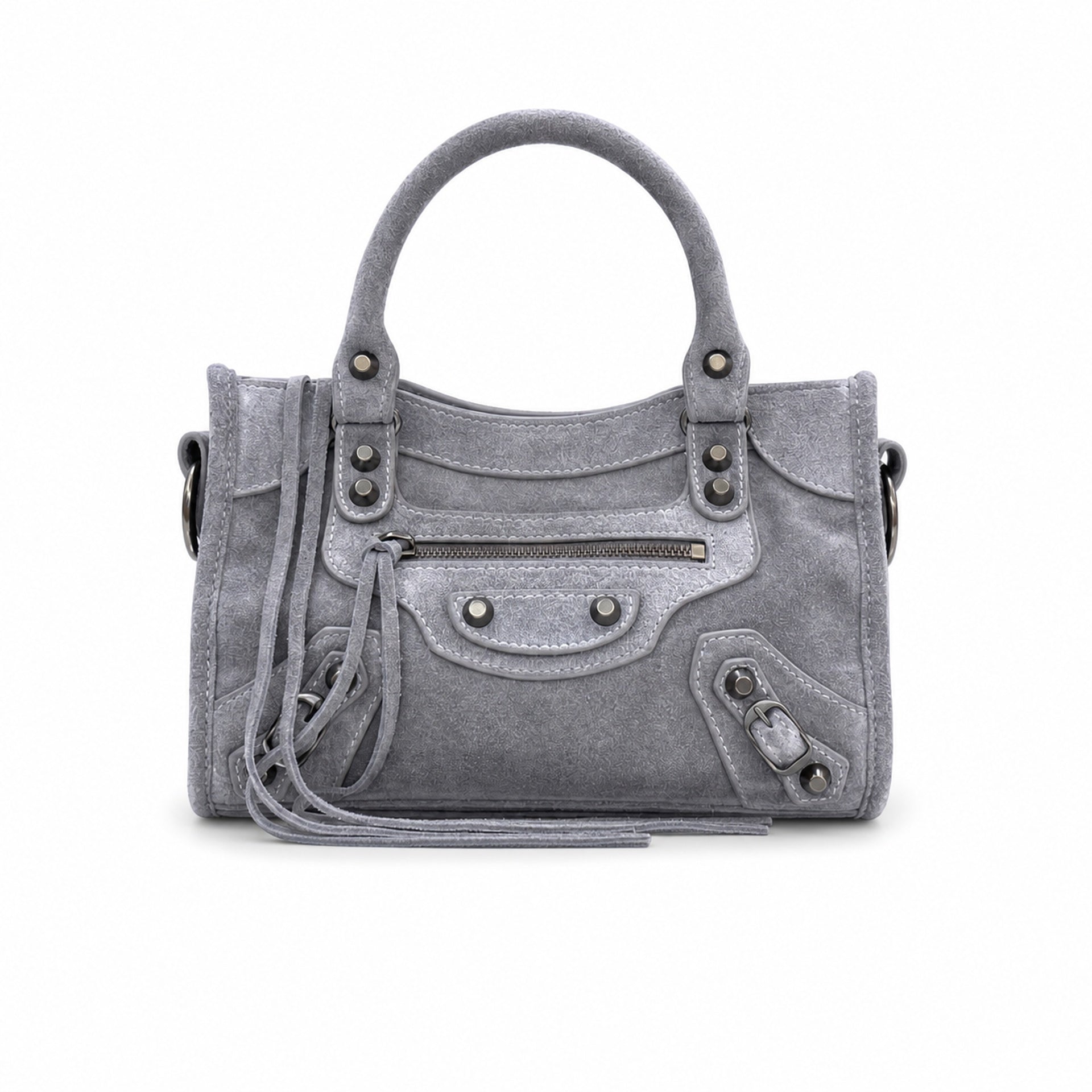 Balenciaga Everyday Small Suede Leather Gray Handbag