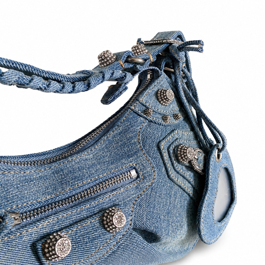Balenciaga Le Cagole Large Denim Leather Bag