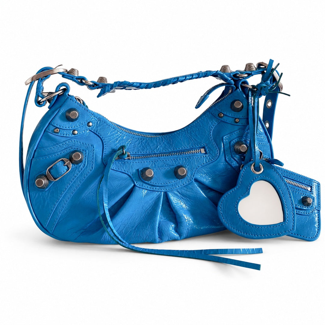 Balenciaga Le Cagole Large Leather Blue Bag