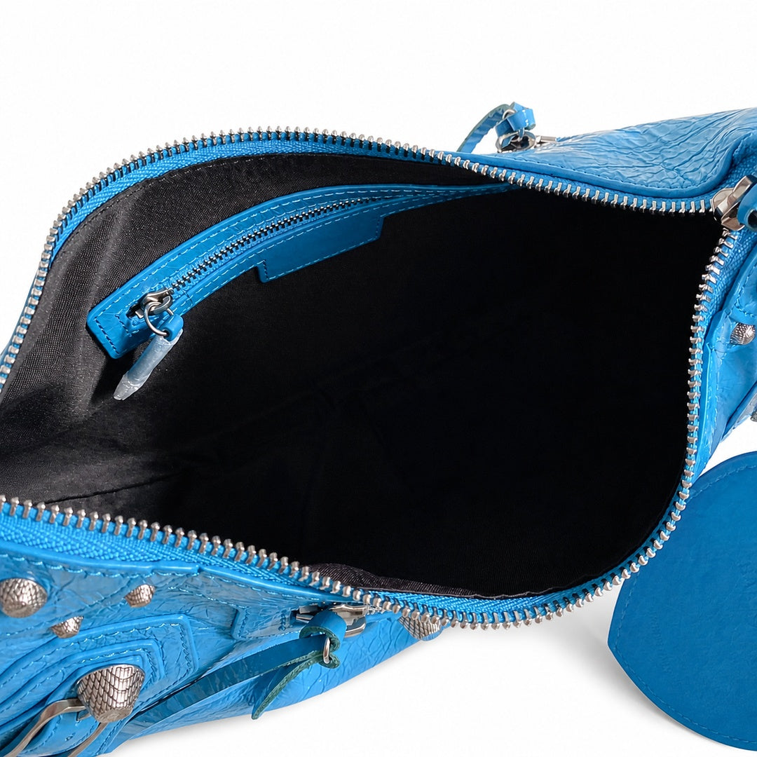Balenciaga Le Cagole Large Leather Blue Bag