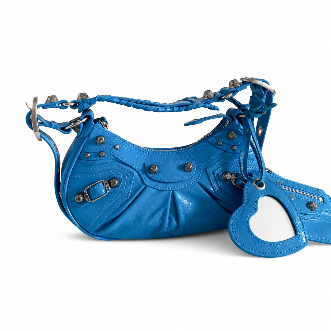 Balenciaga Le Cagole Leather Blue Bag