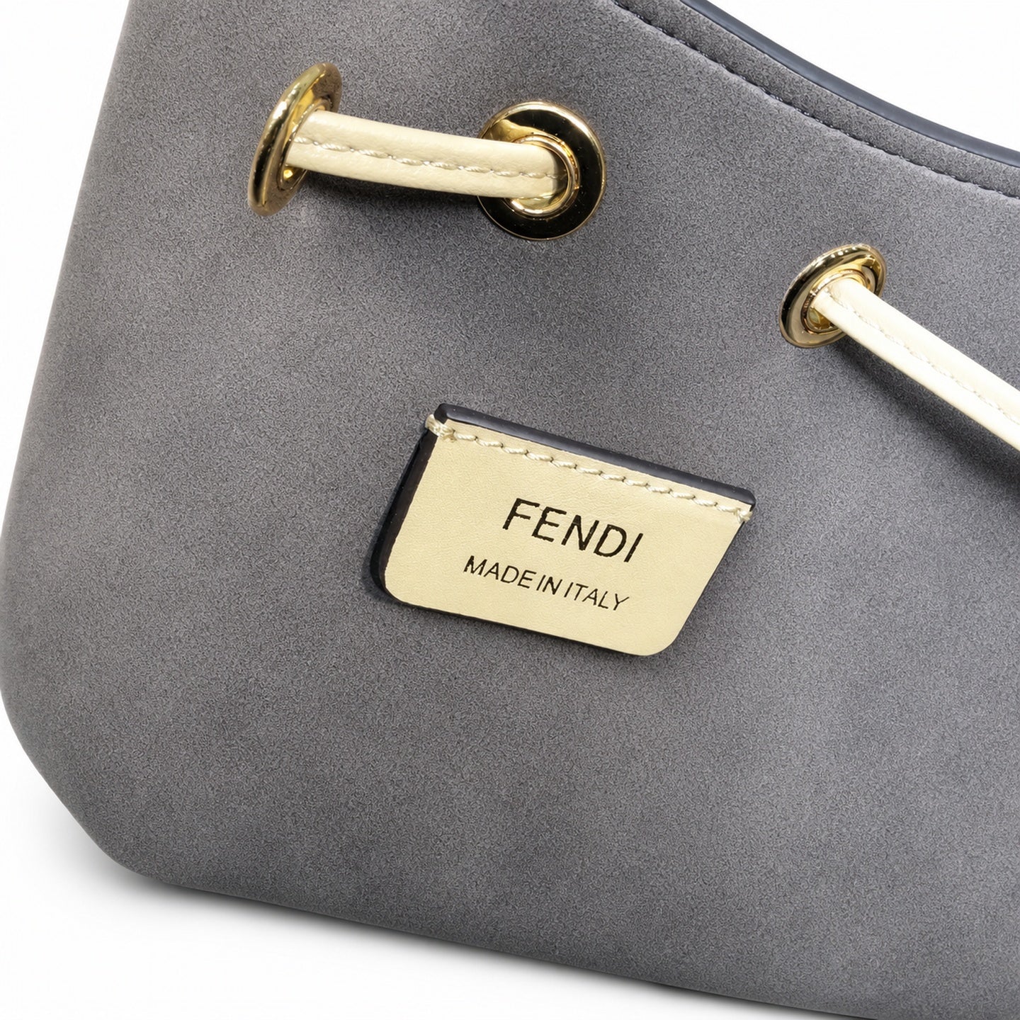 Fendi Mon Tresor Small Leather Beige Green Bucket Bag
