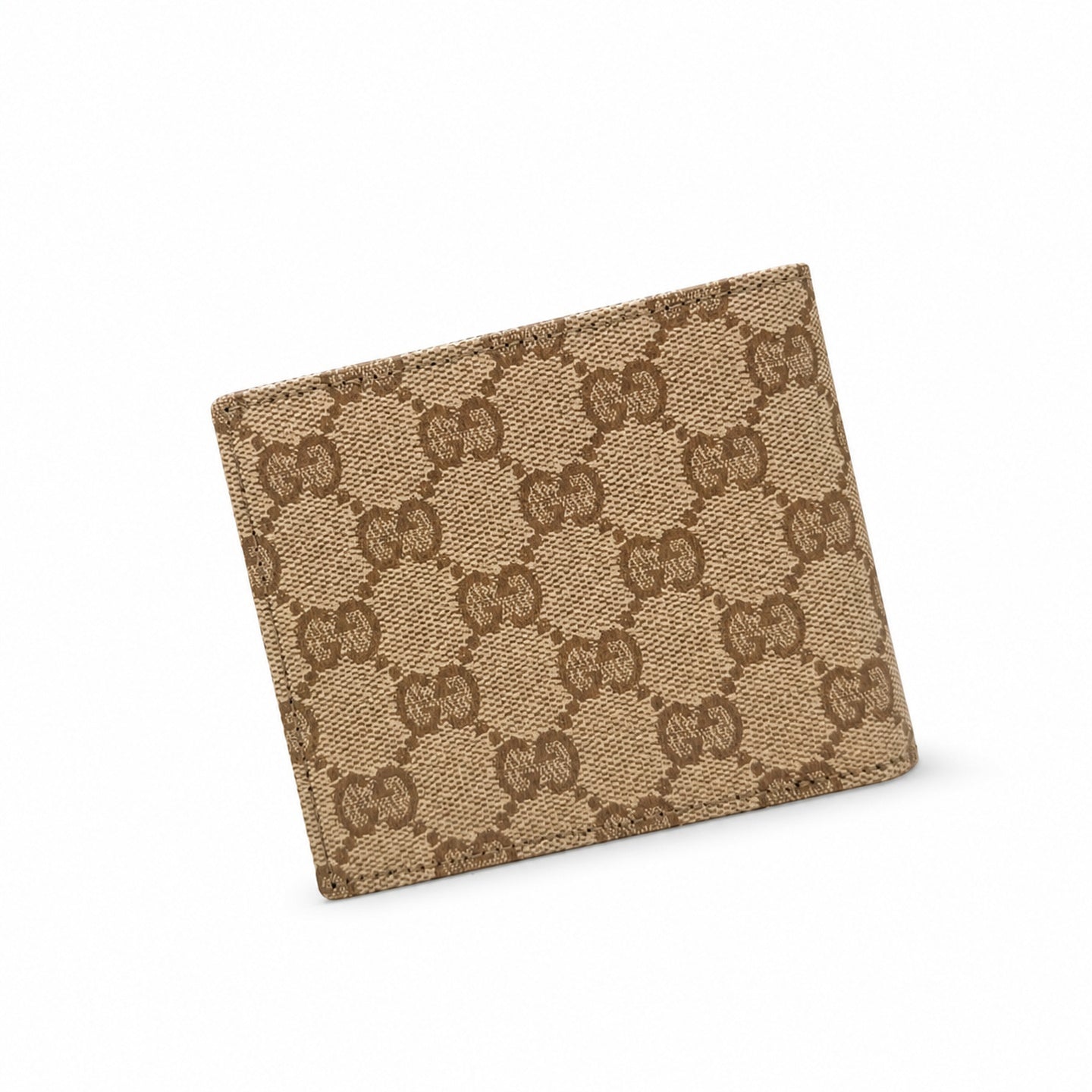 Gucci Canvas Leather Brown Gold Wallet