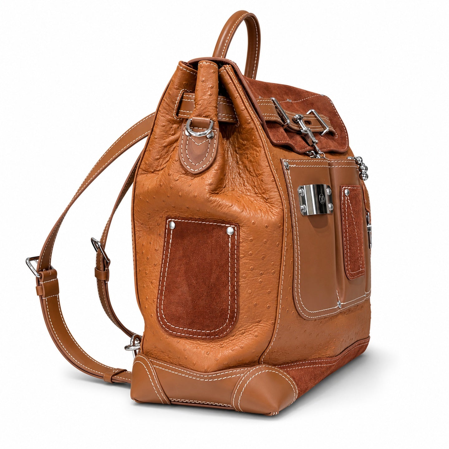 Louis Vuitton Suede Leather Brown Handbag