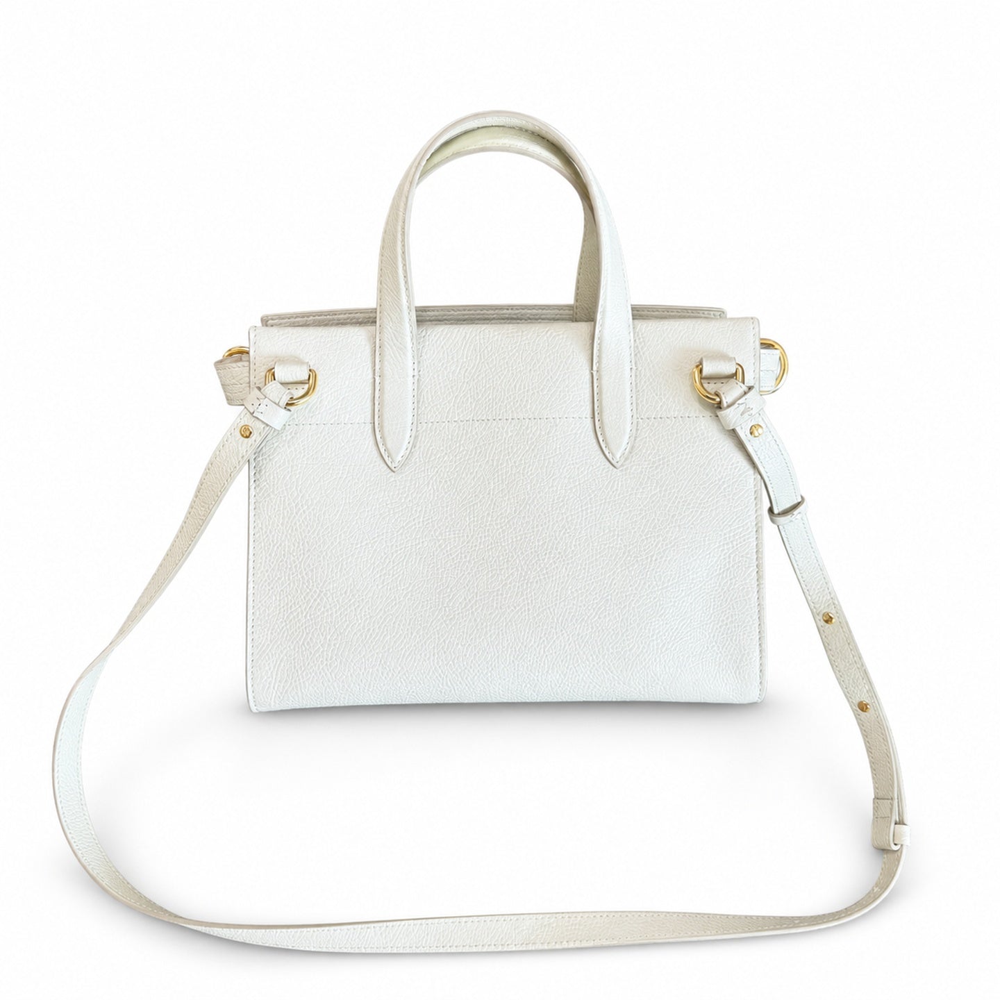 Burberry Cotton Leather Check Tote Bag