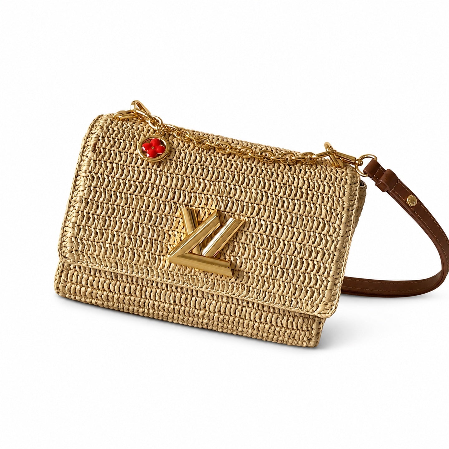 Louis Vuitton Twist Raffia Leather Handbag