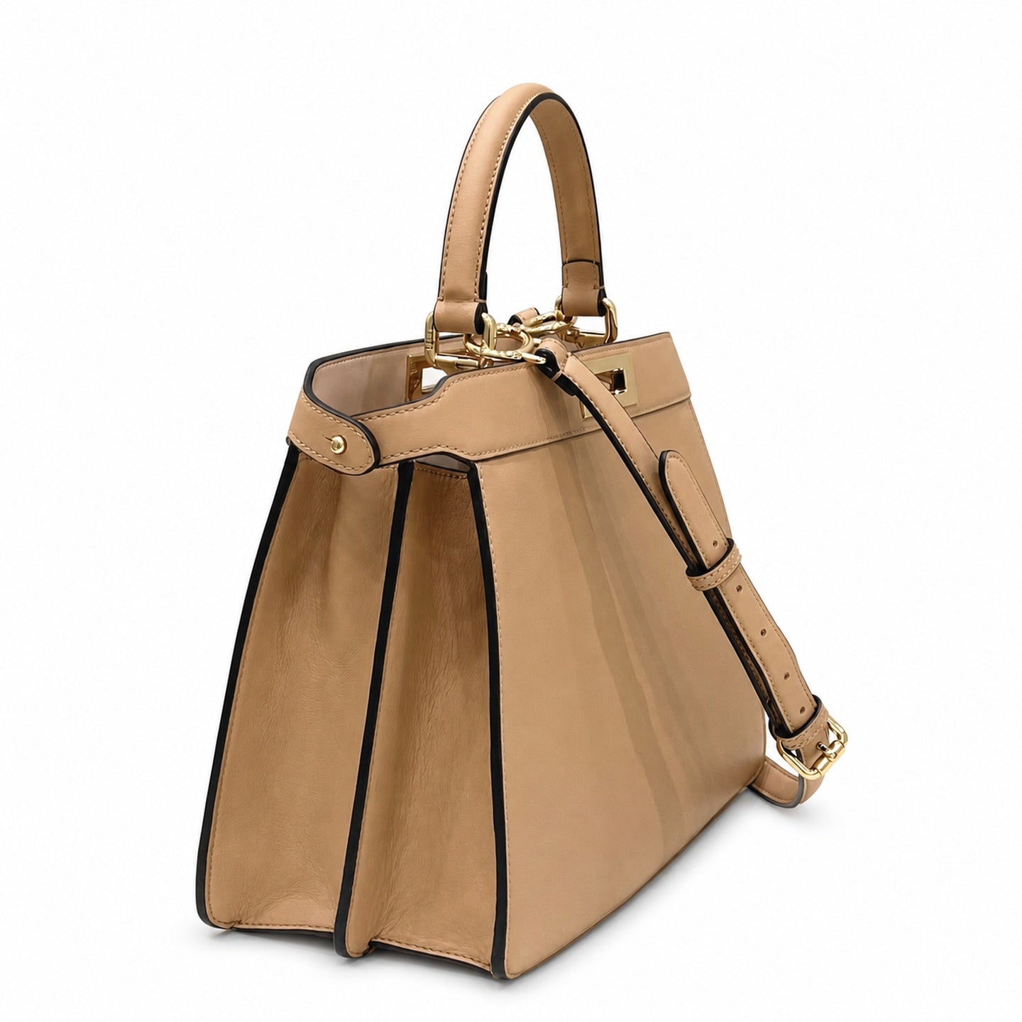 Fendi Peekaboo I See U Leather Check Bag