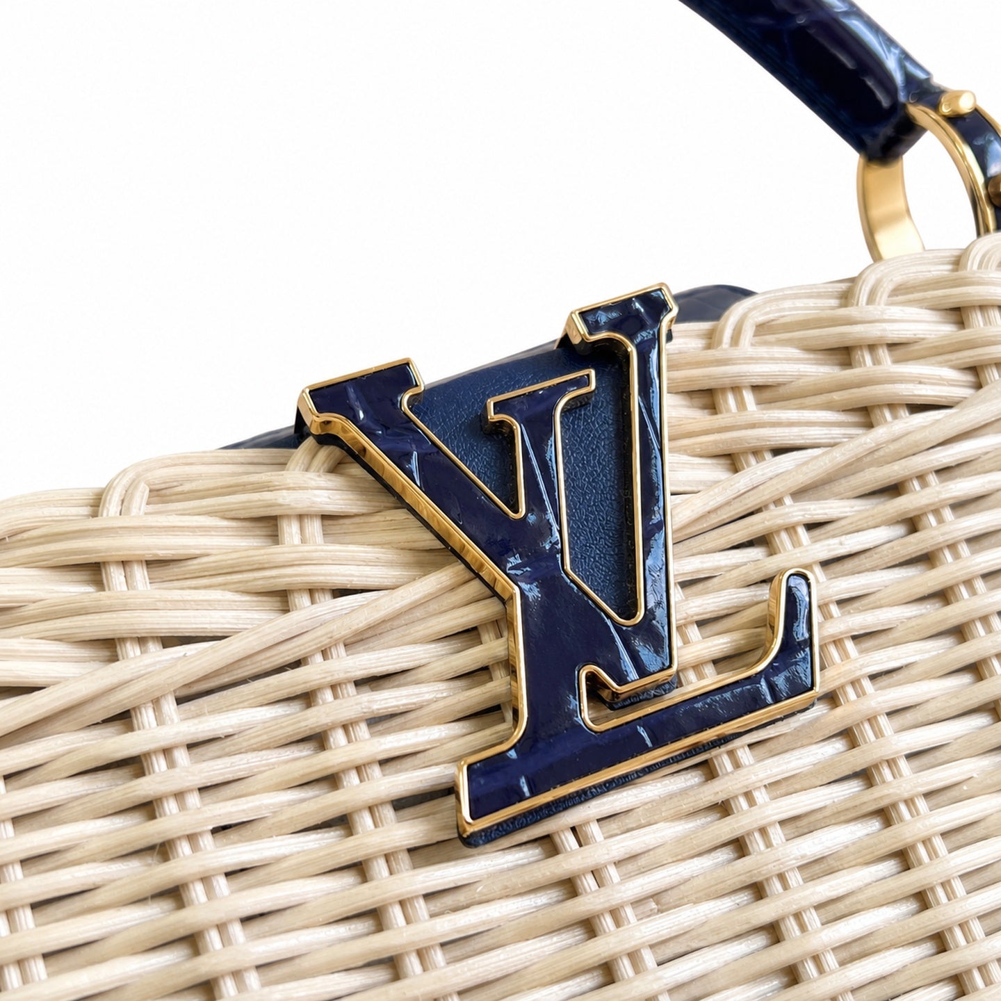 Louis Vuitton Capucines Small Leather Blue Handbag