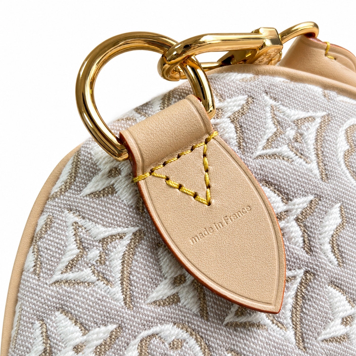 Louis Vuitton Speedy Embroidered Canvas Jacquard Leather Handbag