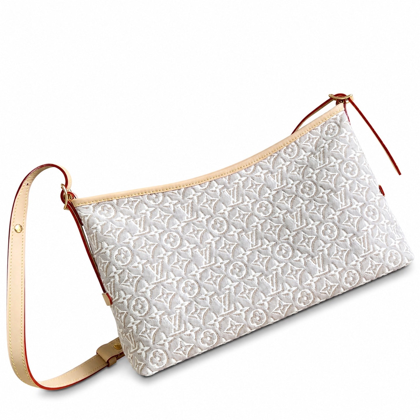 Louis Vuitton CarryAll Embroidered Cotton Canvas Jacquard Leather Handbag