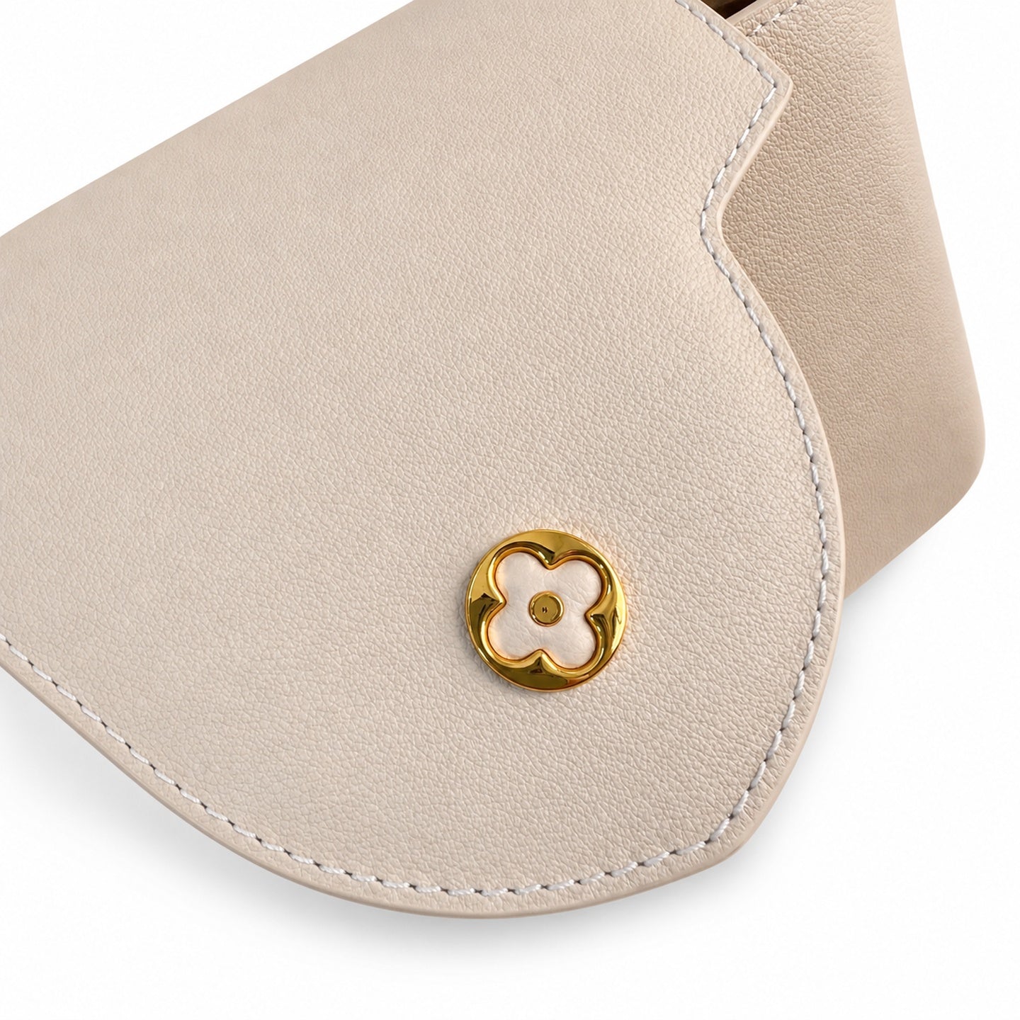 Louis Vuitton Capucines Medium Suede Leather White Brown Handbag