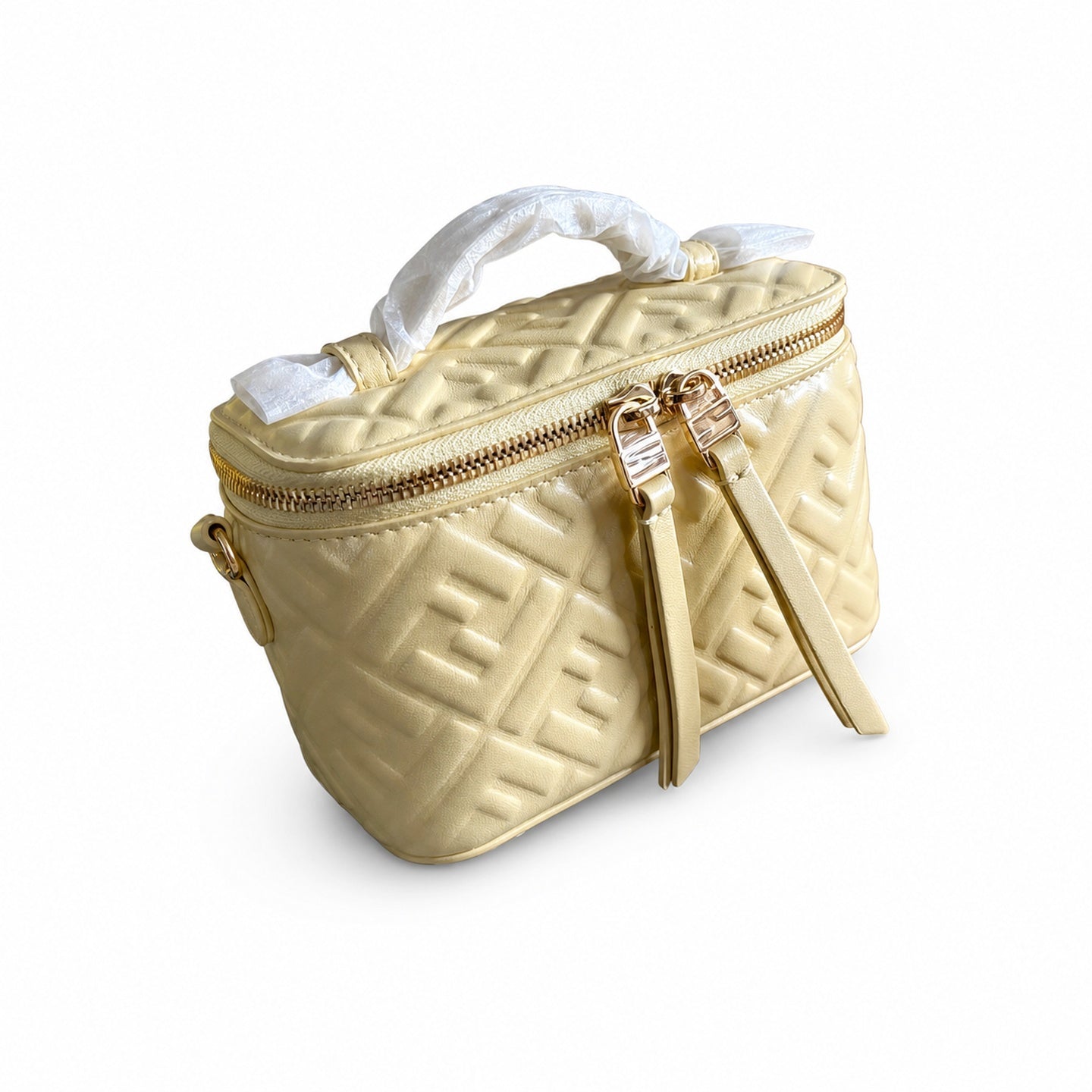 Fendi Mini Leather Yellow Vanity Bag