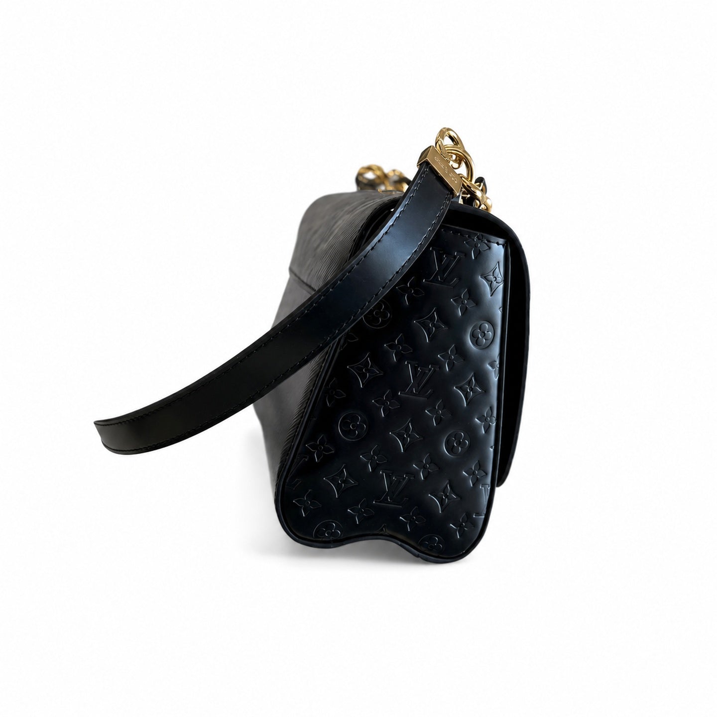 Louis Vuitton Twist Leather Black Gold Handbag