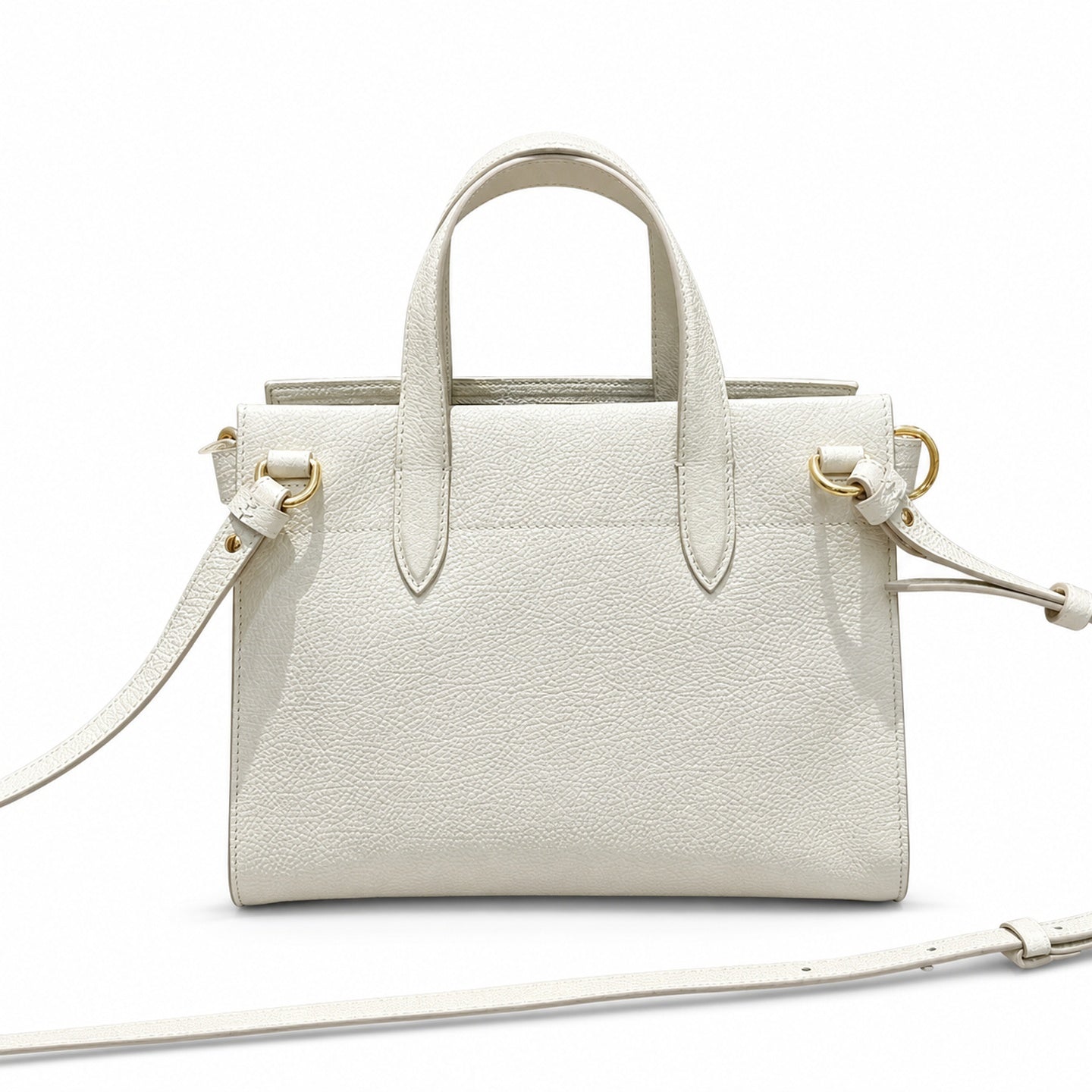 Burberry Cotton Leather Check Tote Bag