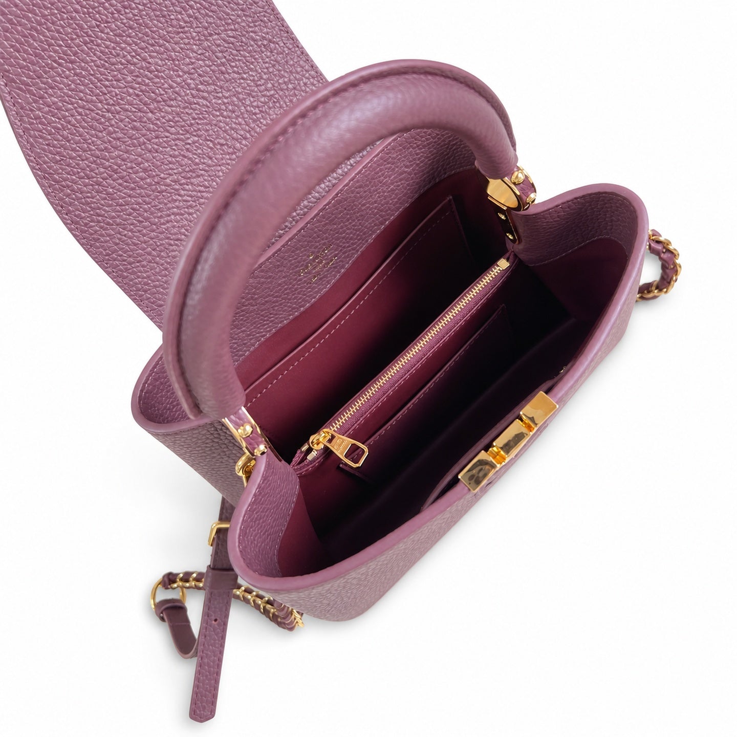 Louis Vuitton Capucines Small Leather Burgundy Handbag