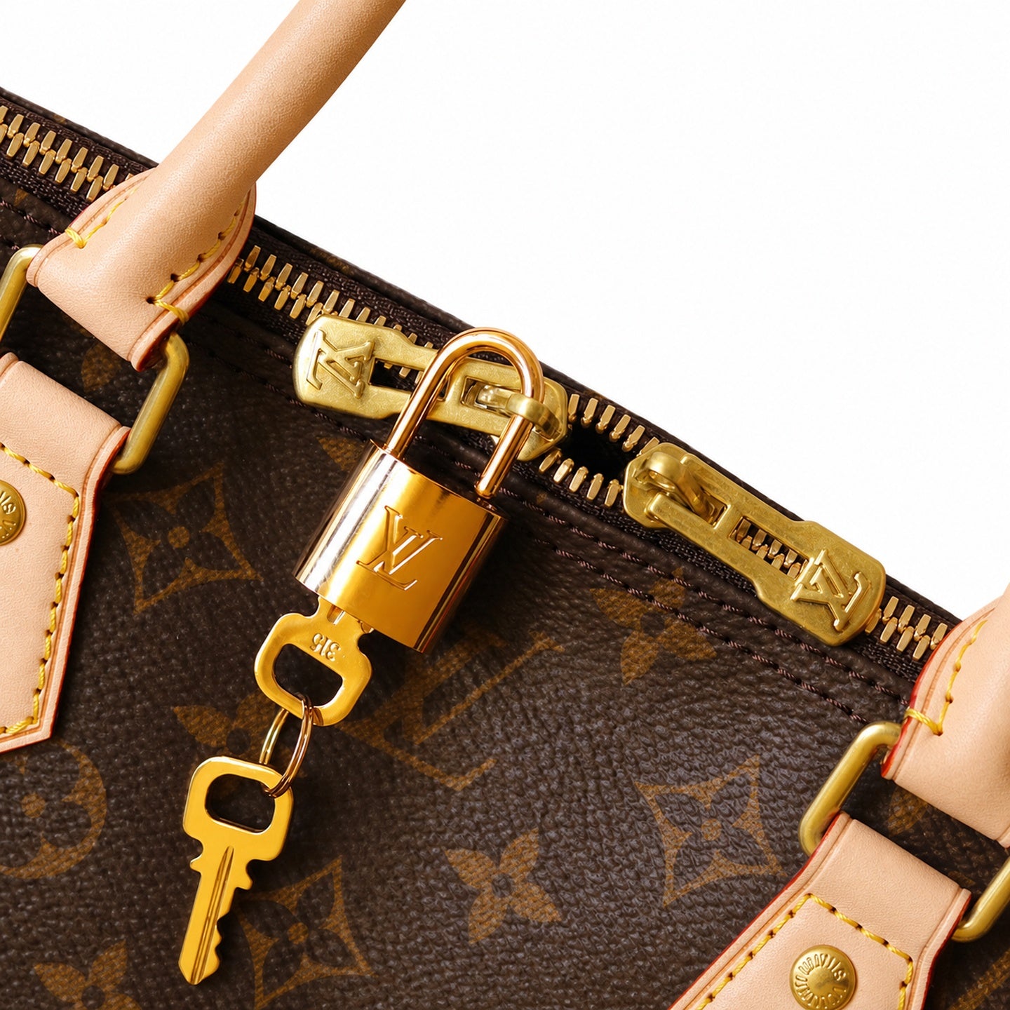 Louis Vuitton Speedy Bandouliere Canvas Leather Handbag