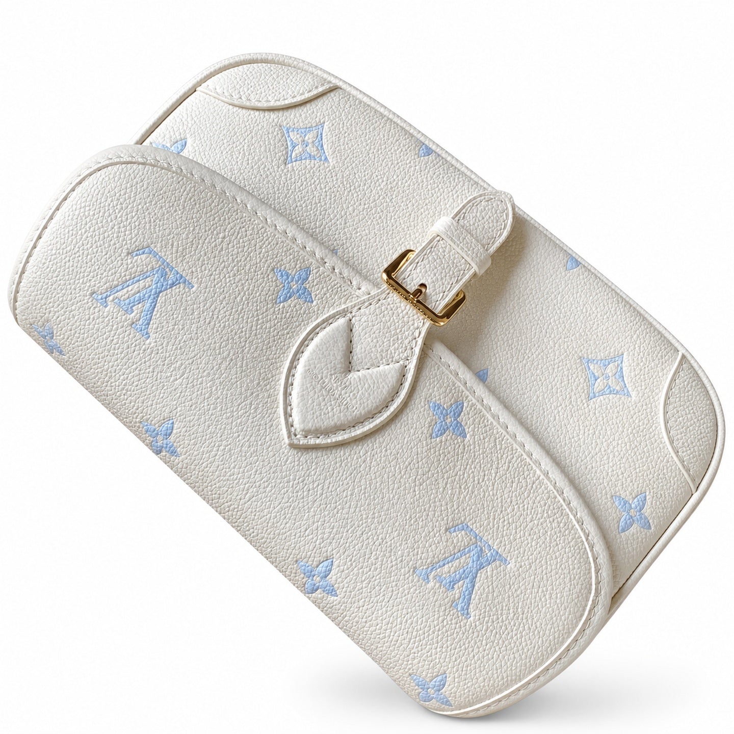 Louis Vuitton Diane Small Leather White Blue Gold Handbag