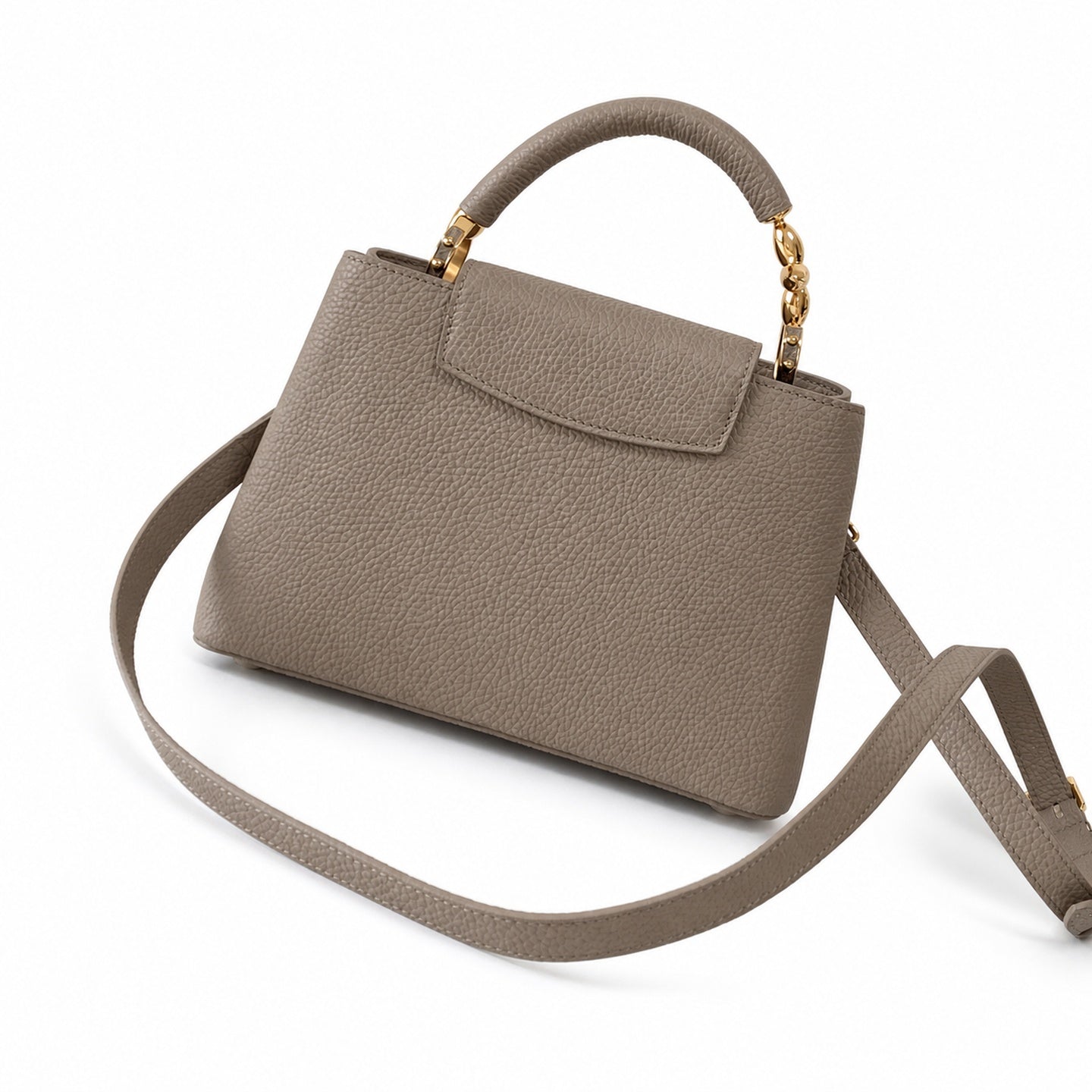 Louis Vuitton Capucines Leather Gray Handbag