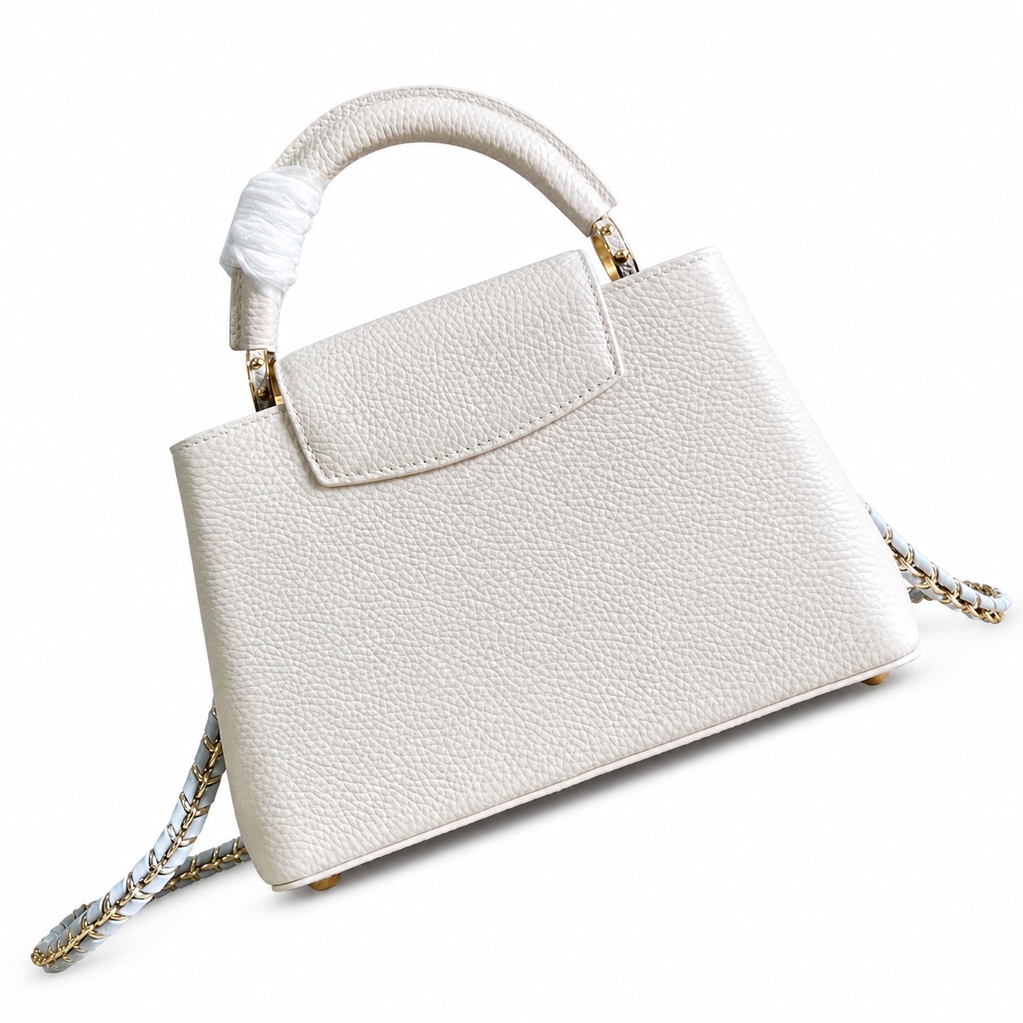 Louis Vuitton Capucines Small Leather White Blue Handbag