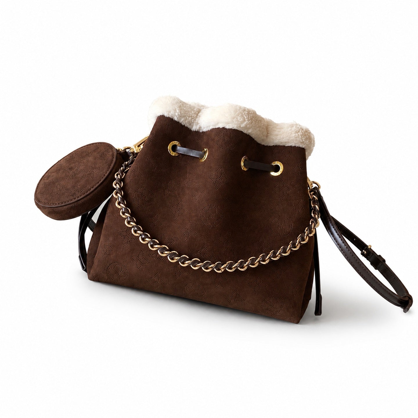 Louis Vuitton Zippy Suede Leather Handbag