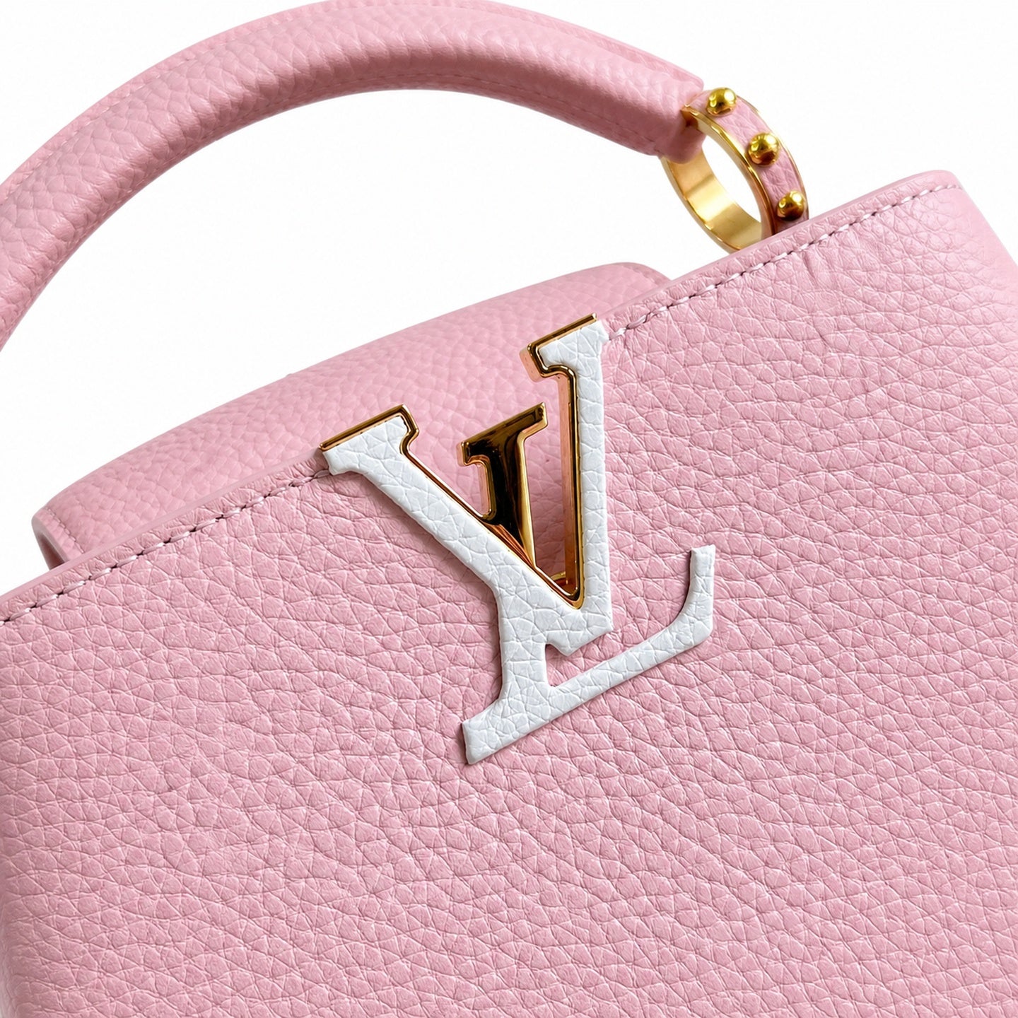 Louis Vuitton Capucines Mini Knit Leather Pink Handbag