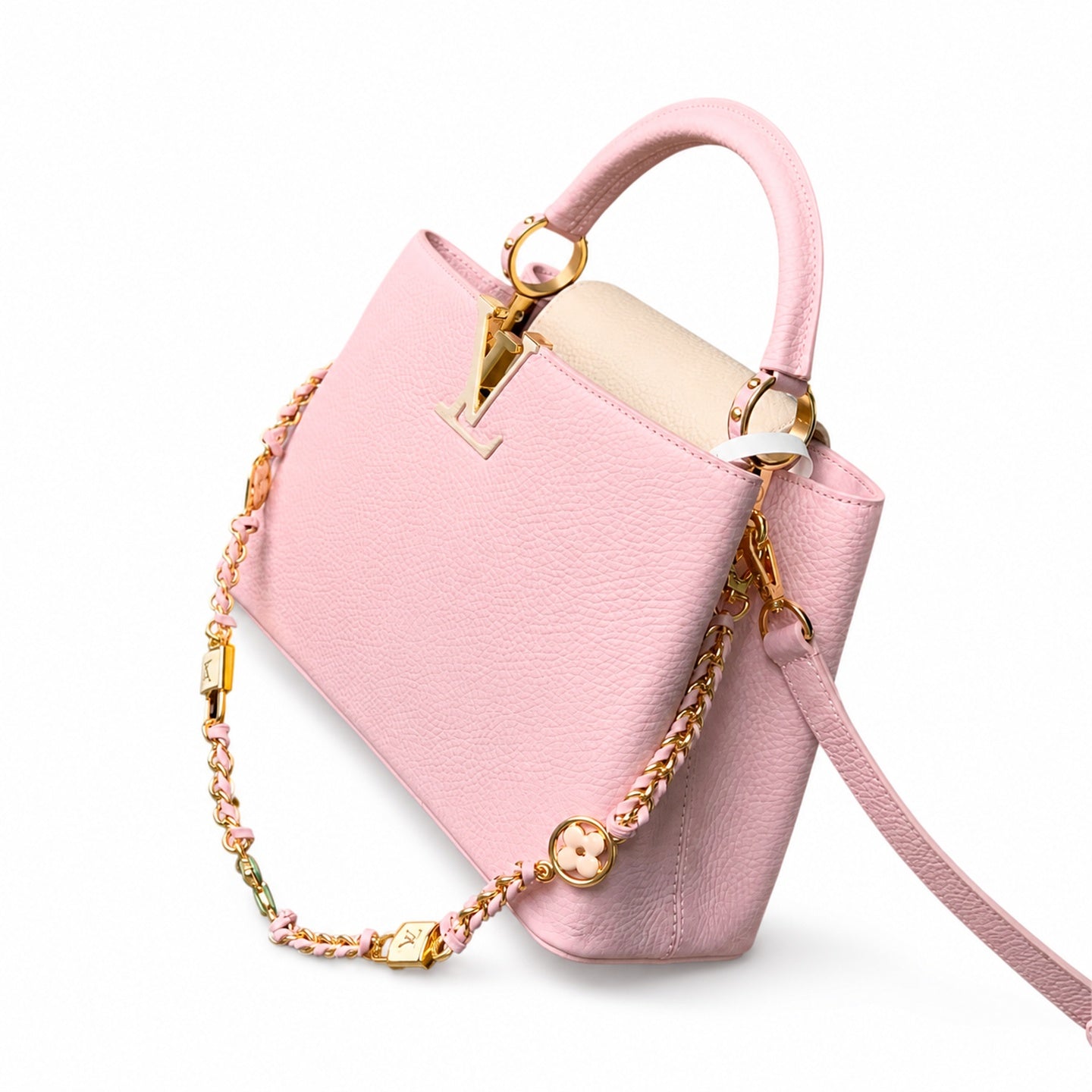 Louis Vuitton Capucines Medium Leather Pink Handbag