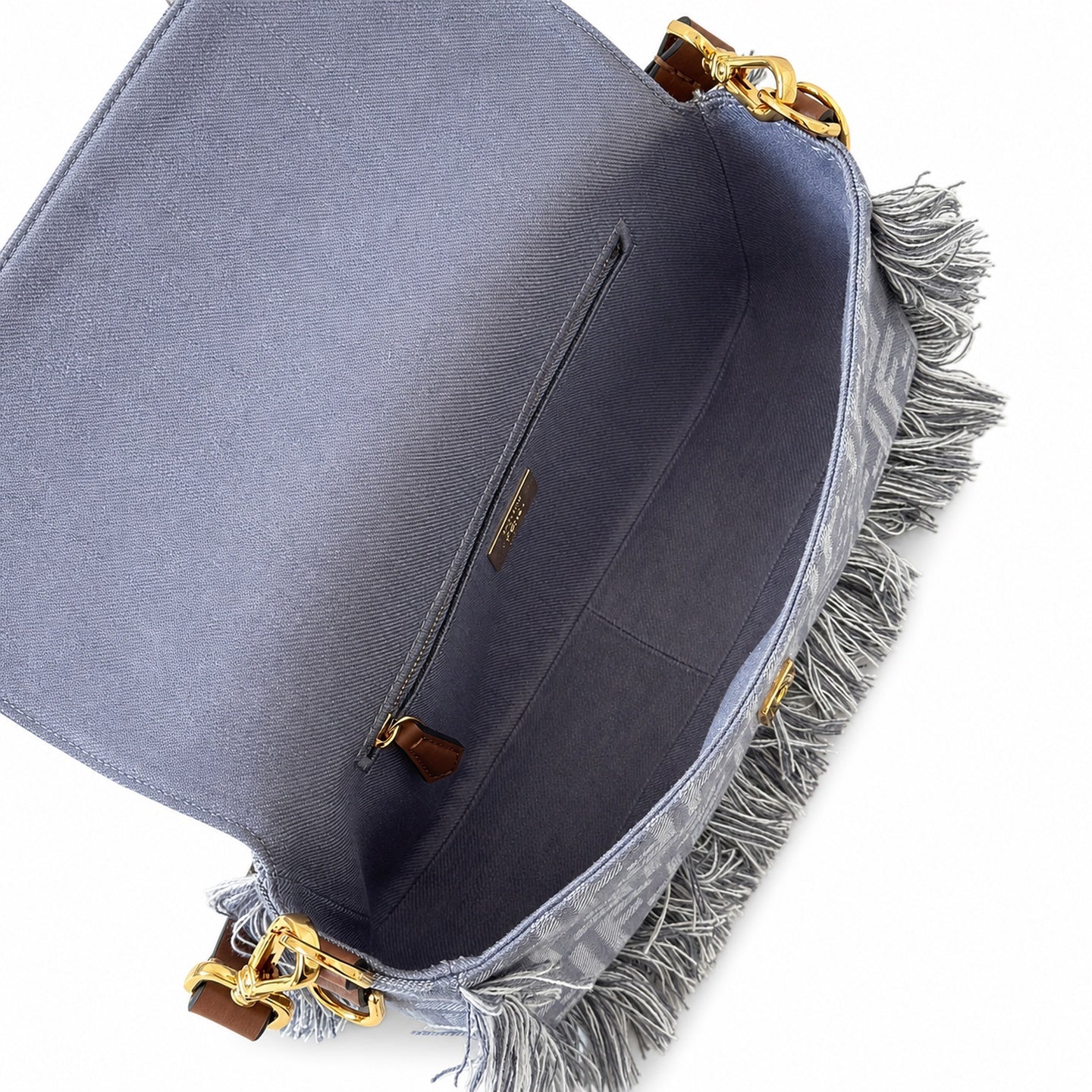Fendi Baguette Denim Jacquard Bag