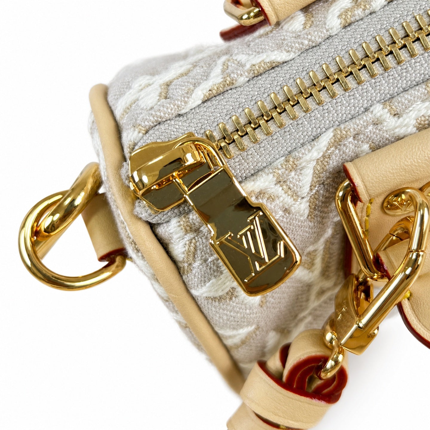Louis Vuitton Speedy Canvas Jacquard Leather Handbag