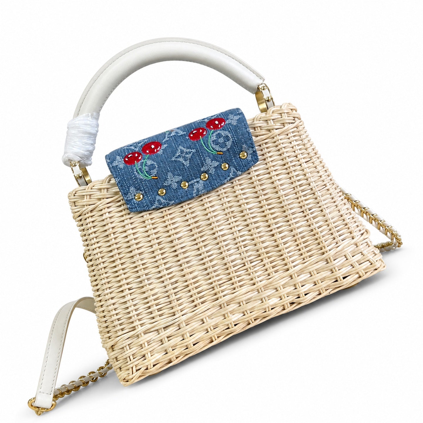 Louis Vuitton Capucines Takashi Murakami Small White Handbag