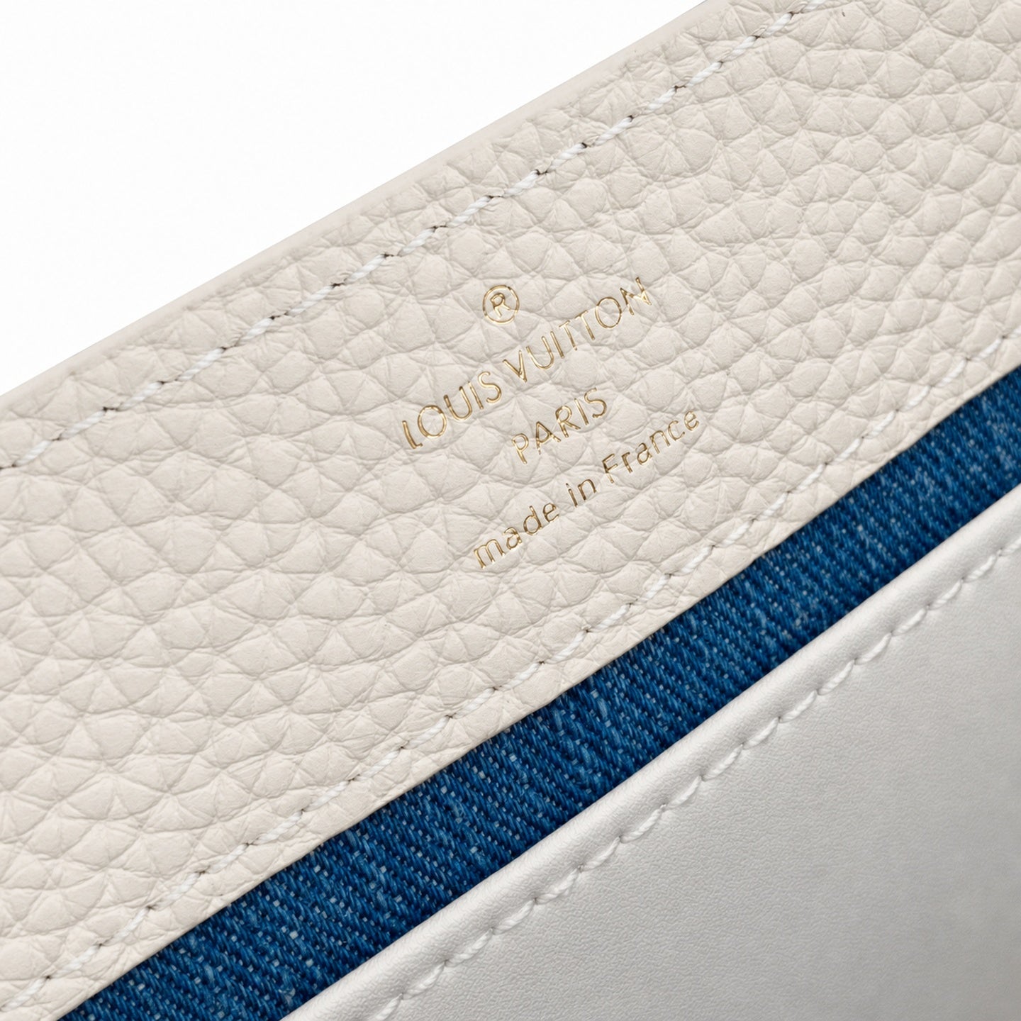 Louis Vuitton Capucines Small Embroidered Denim Leather Handbag