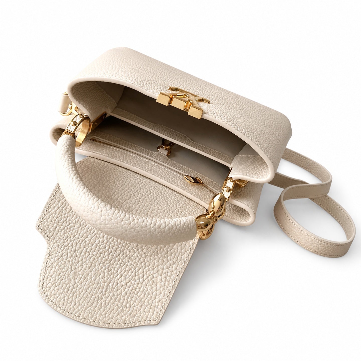 Louis Vuitton Capucines Leather White Handbag