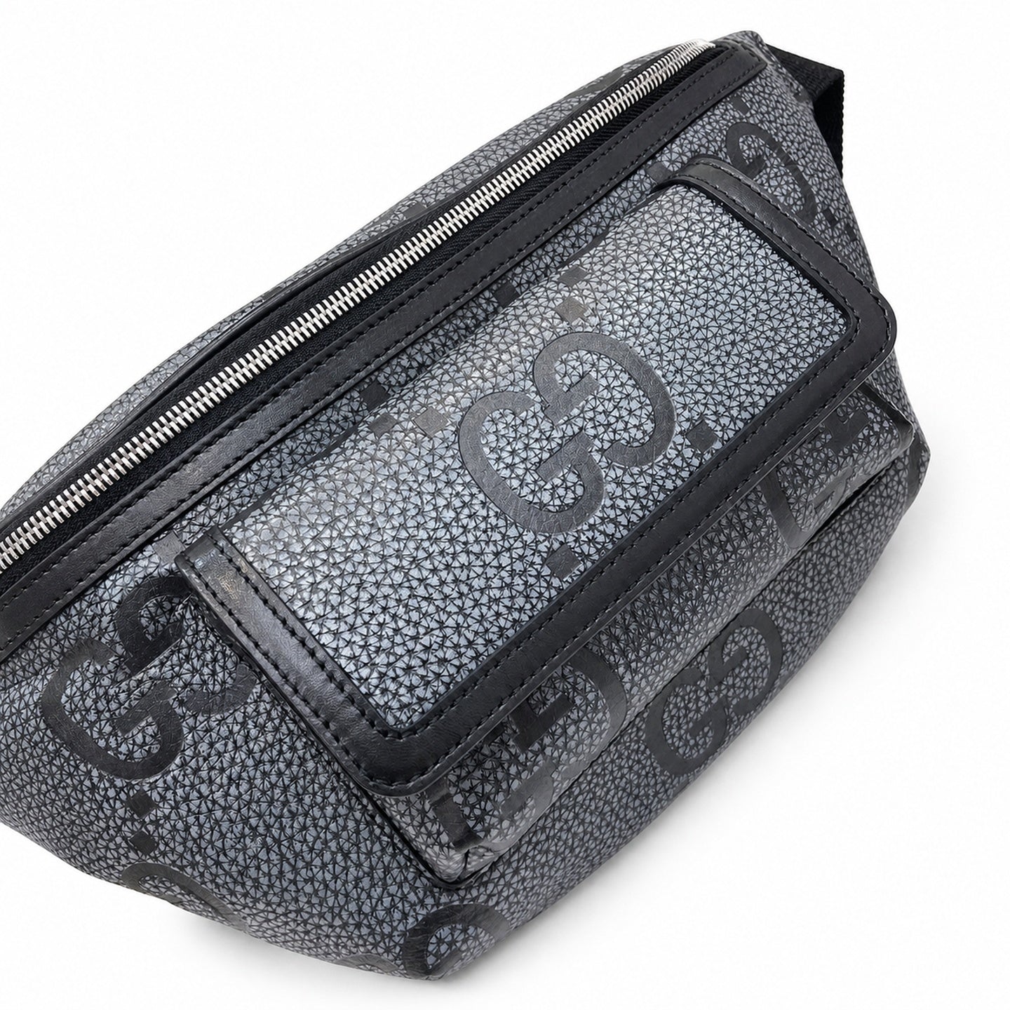 Gucci Cotton Leather Black Gray Charm