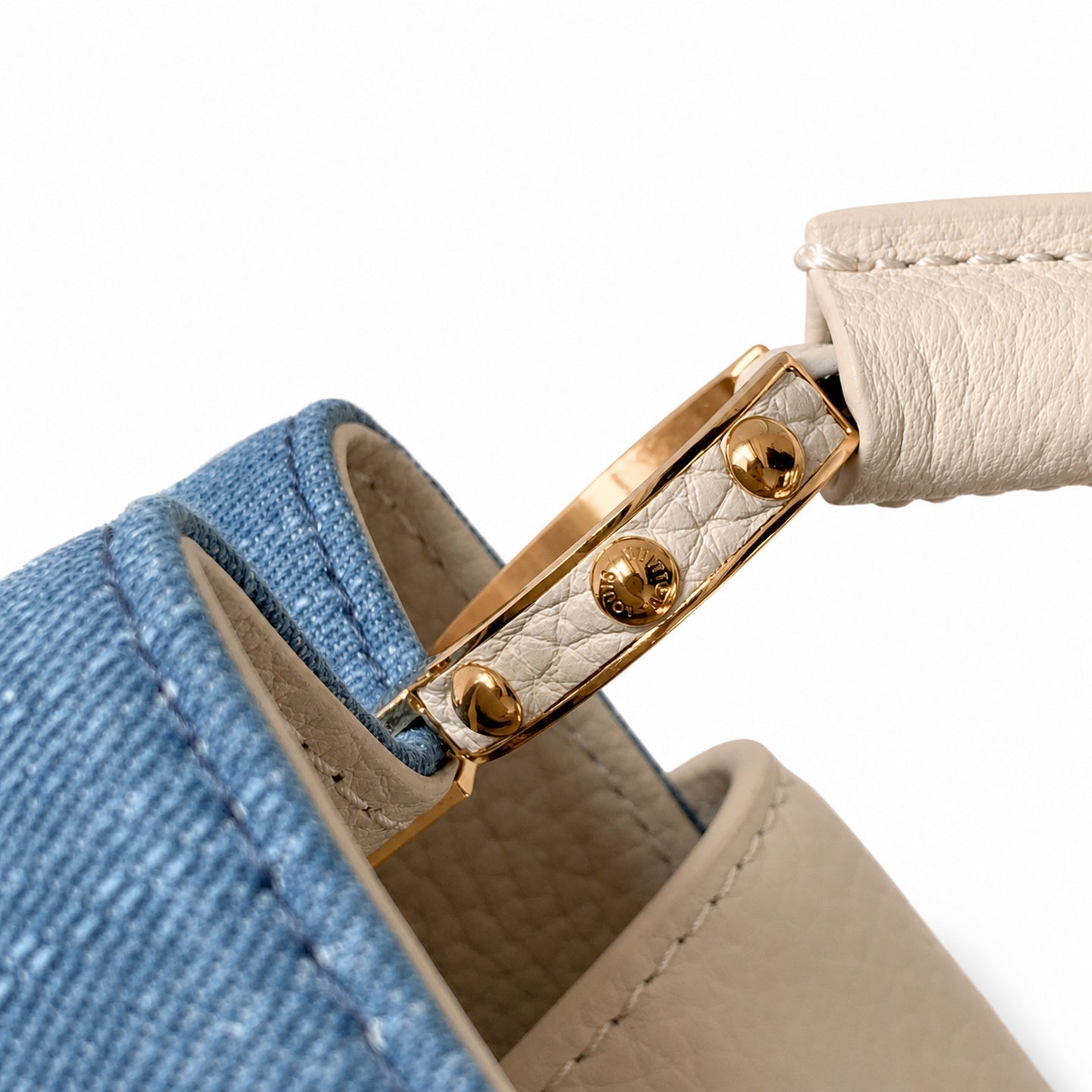 Louis Vuitton Capucines Mini Embroidered Denim Leather Handbag