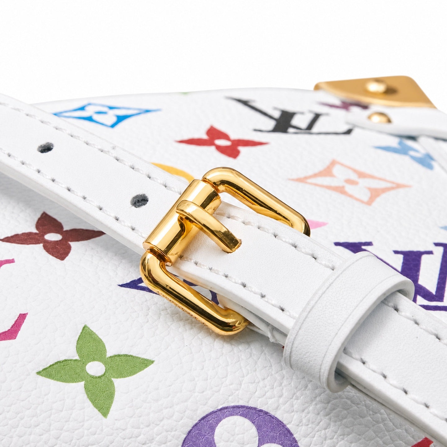 Louis Vuitton Side Trunk Medium Leather White Handbag