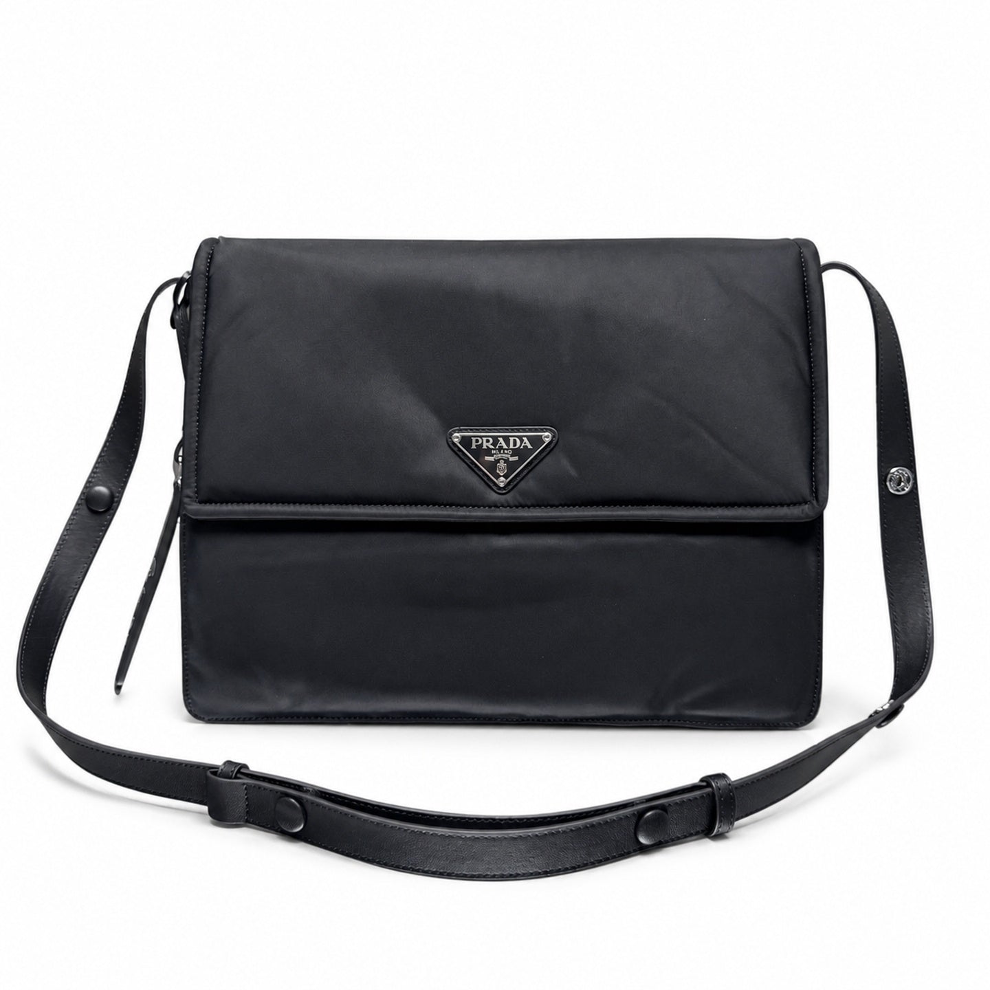 Prada Re-Nylon Large Leather Shoulder Bag